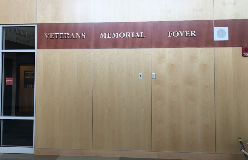 High School Veterans Memorial Foyer Print Custom Lettering